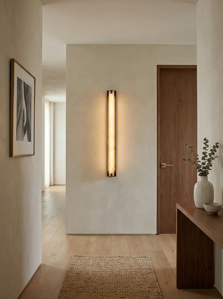 Linear Symmetry Alabaster Wall Sconce