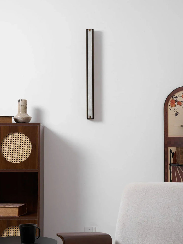 Linear Symmetry Alabaster Wall Sconce