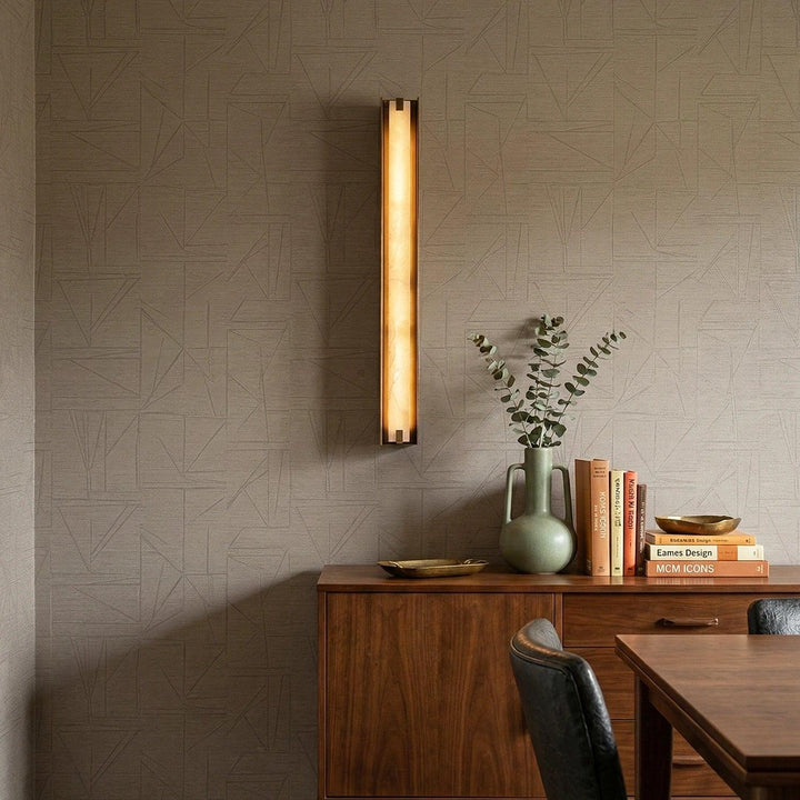 Linear Symmetry Alabaster Wall Sconce