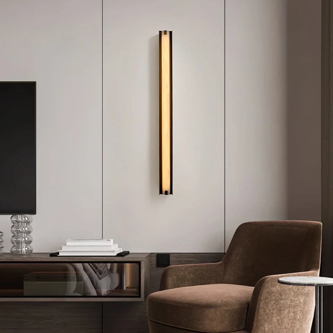 Linear Symmetry Alabaster Wall Sconce
