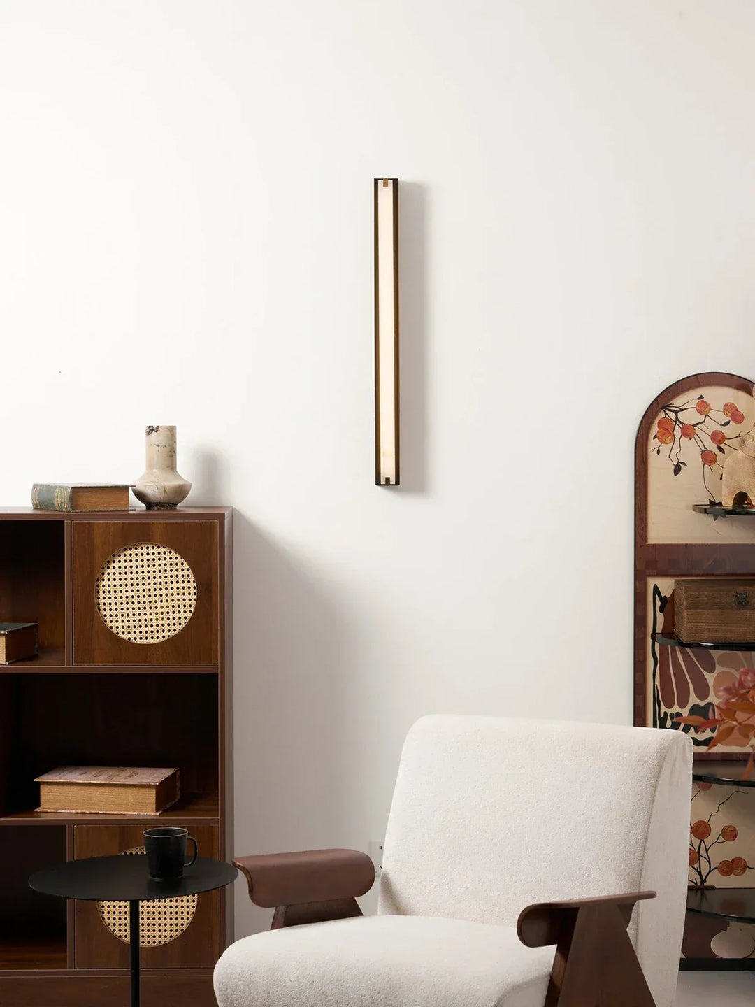 Linear Symmetry Alabaster Wall Sconce
