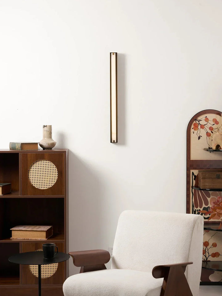 Linear Symmetry Alabaster Wall Sconce