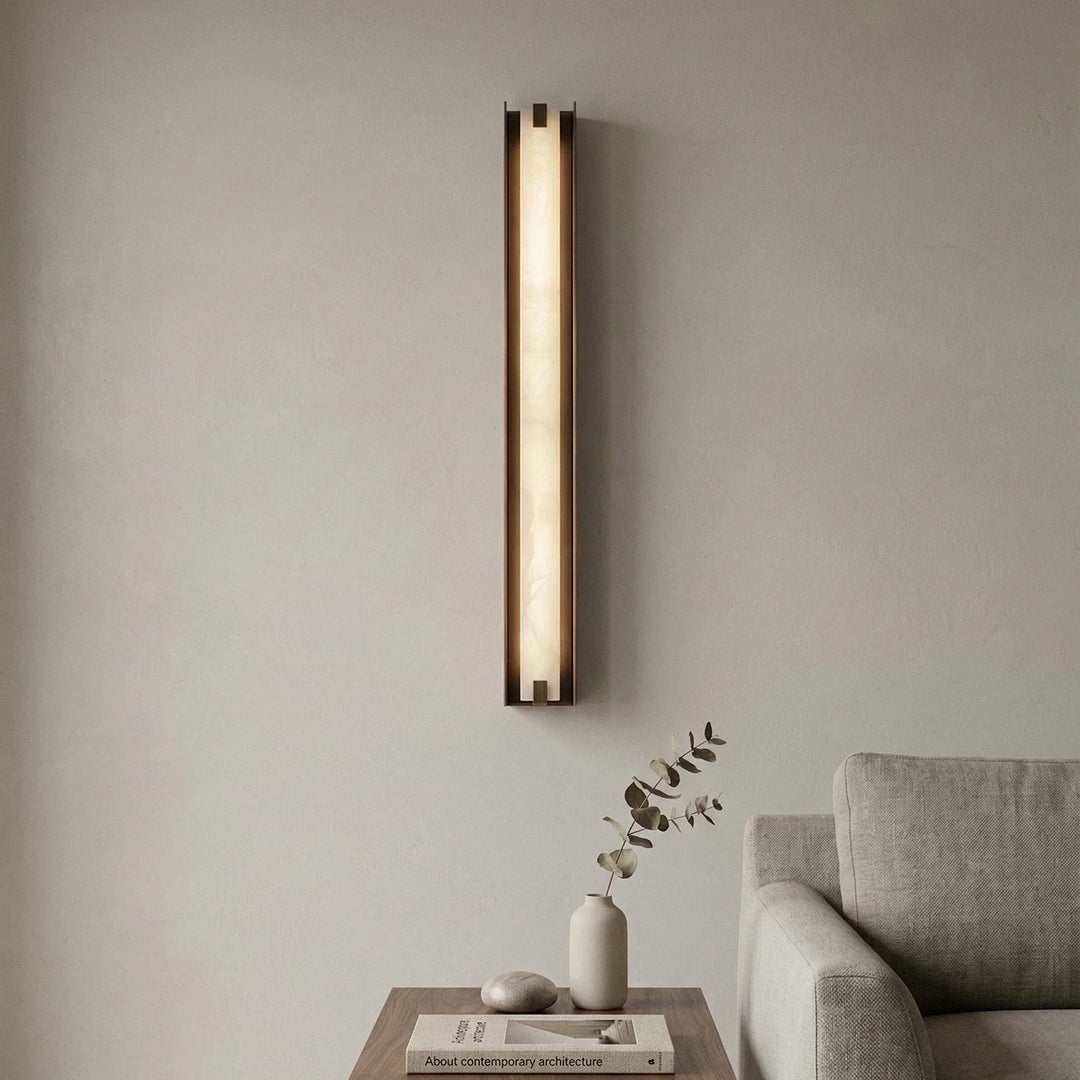 Linear Symmetry Alabaster Wall Sconce