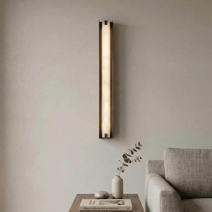 Linear Symmetry Alabaster Wall Sconce