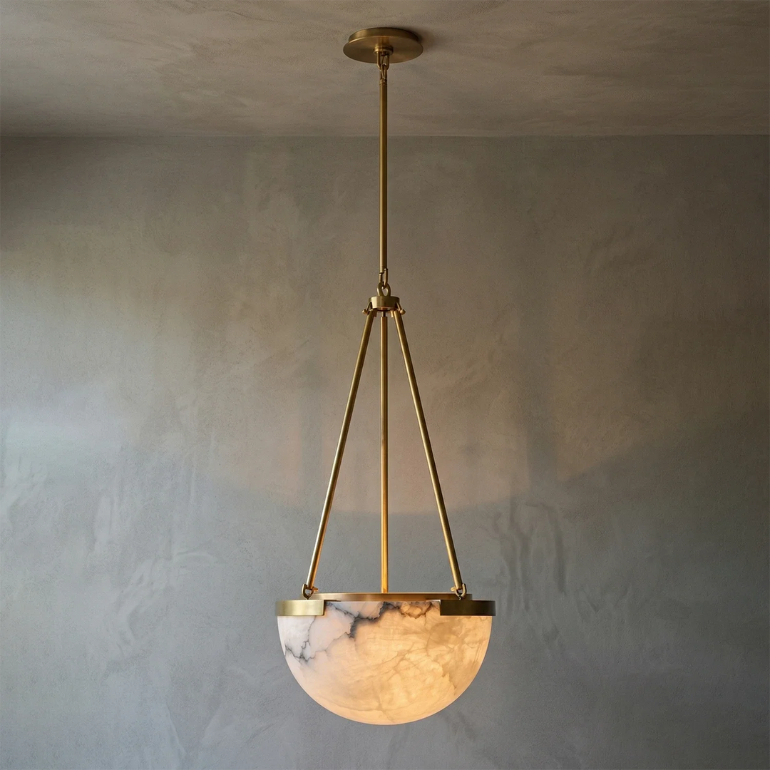 Melangee Alabaster Dome Pendant