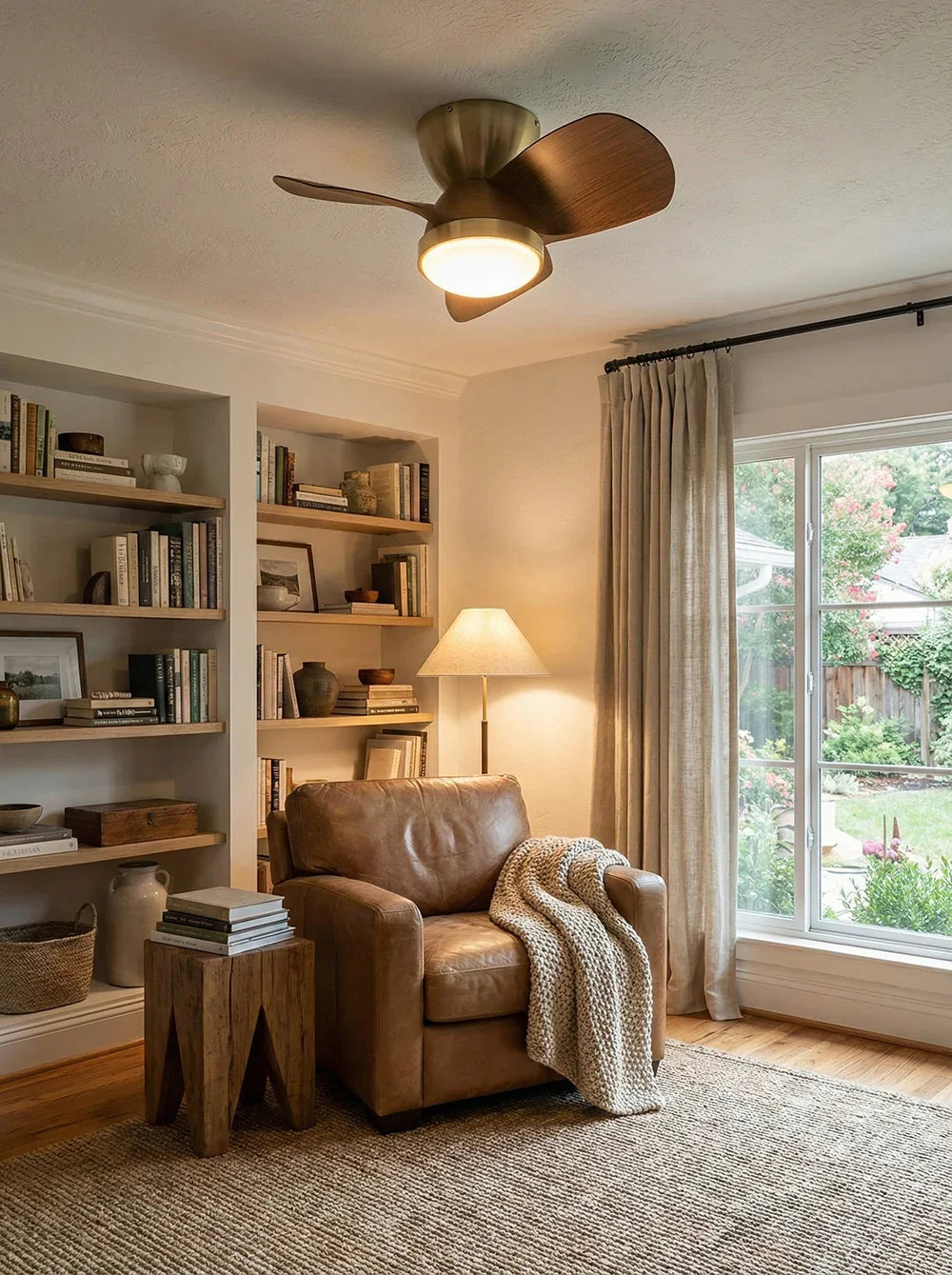 Minimalist Miroter Ceiling Fan Light