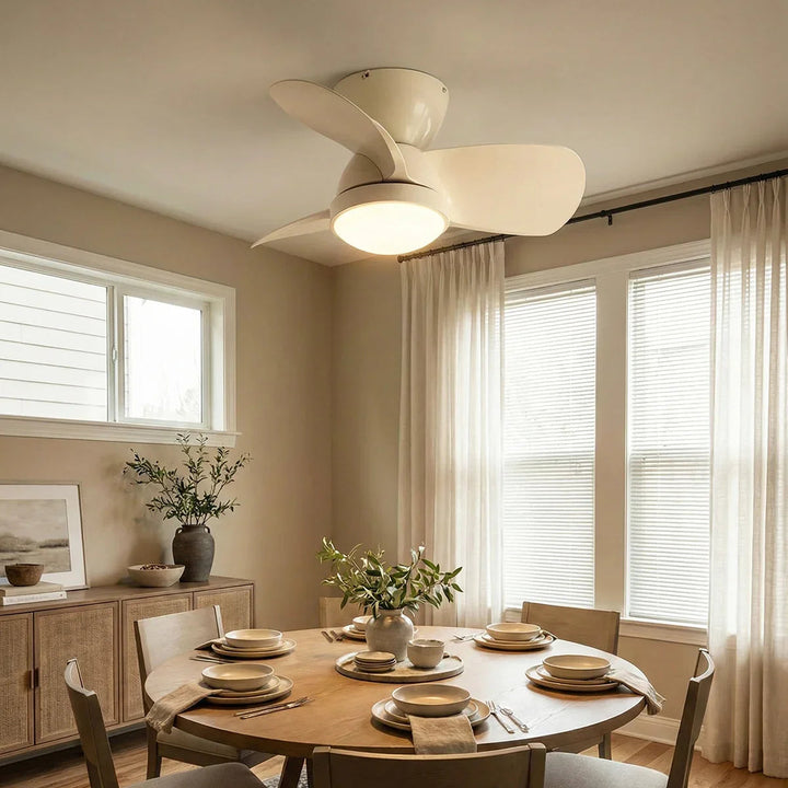 Minimalist Miroter Ceiling Fan Light