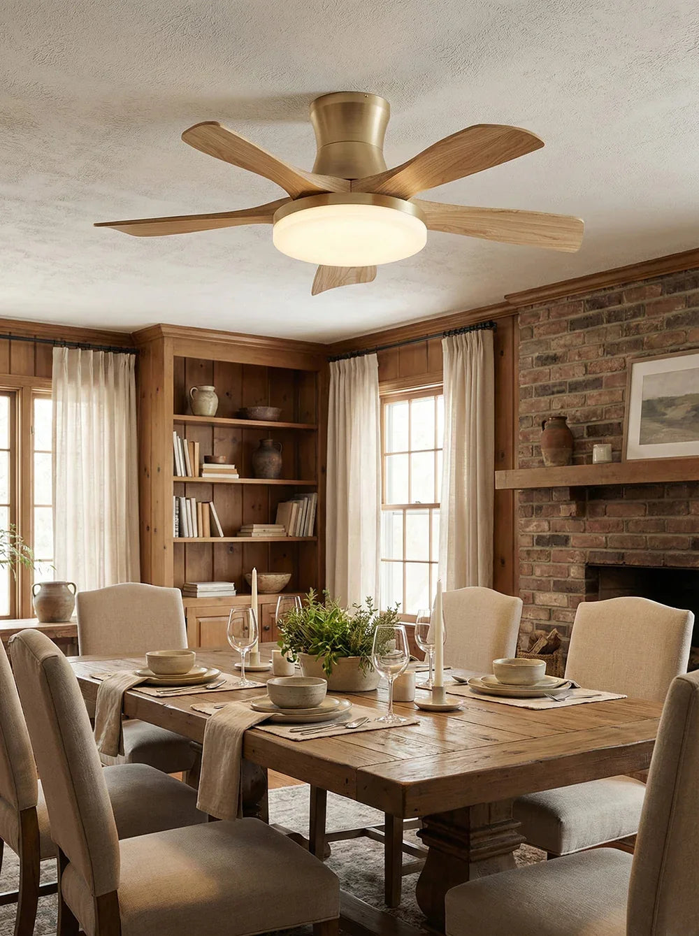 Minimalist Nordic Wooden Ceiling Fan Light