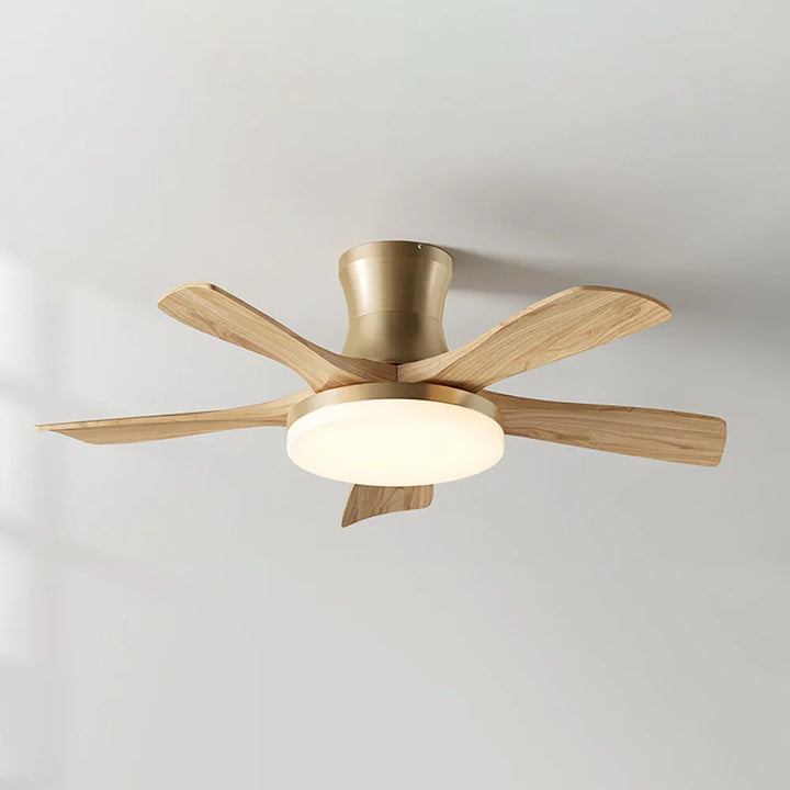 Minimalist Nordic Wooden Ceiling Fan Light - view 18 | Woorglamp