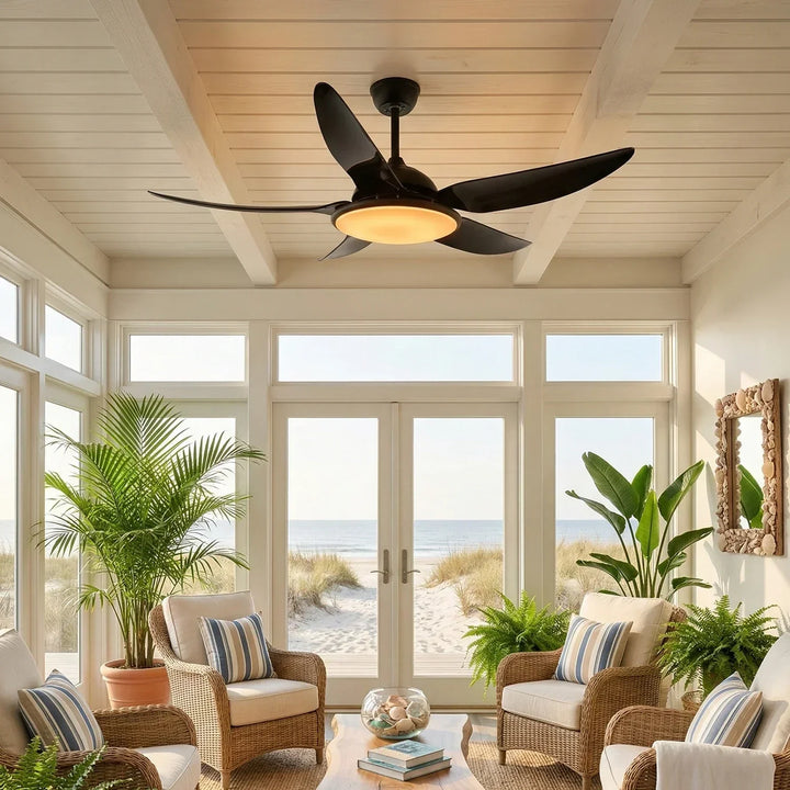 Modern Curved Blade Ceiling Fan Light