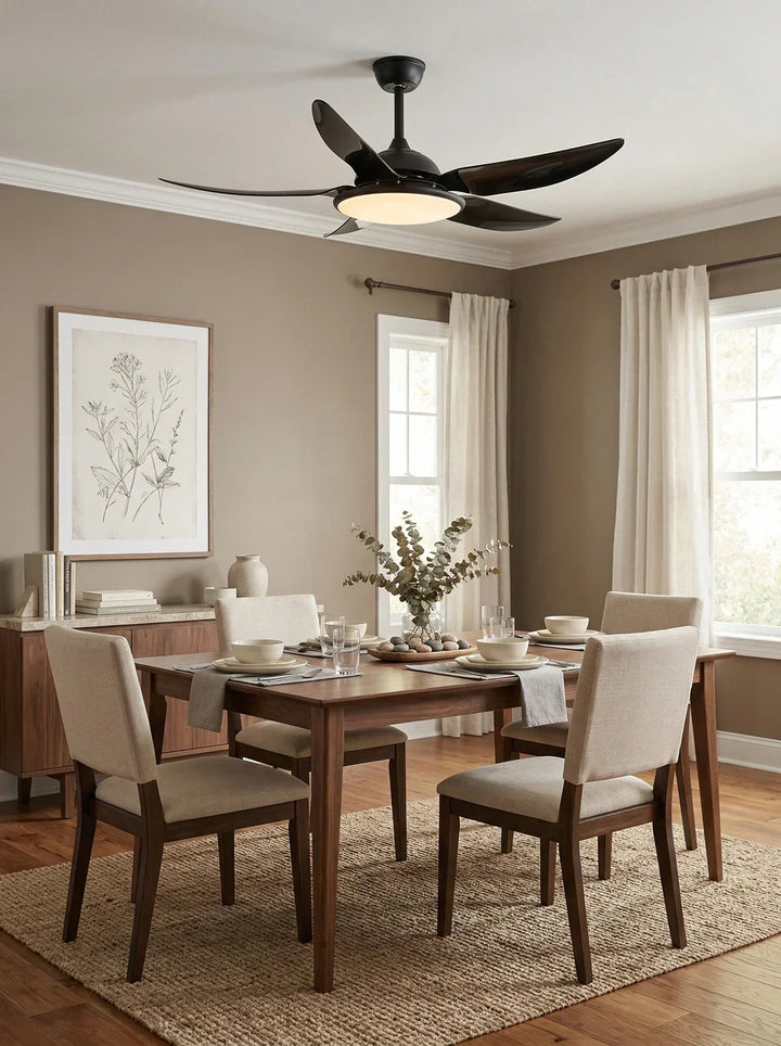 Modern Curved Blade Ceiling Fan Light