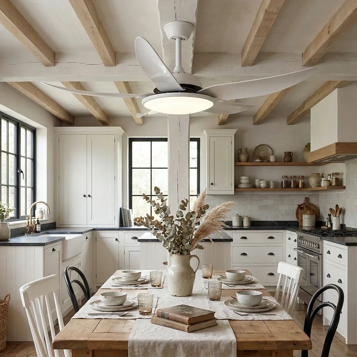 Modern Curved Blade Ceiling Fan Light