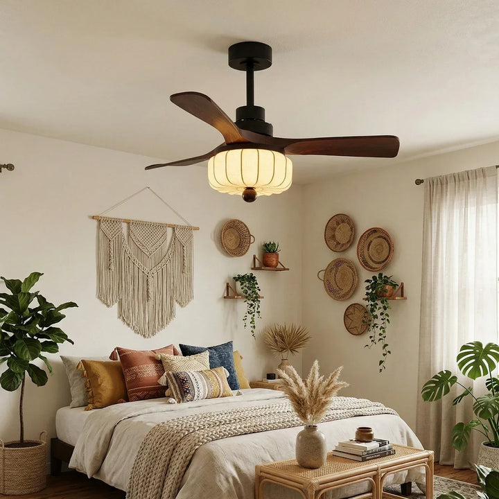 Modern Elira Flower Fabric Ceiling Fan Lights