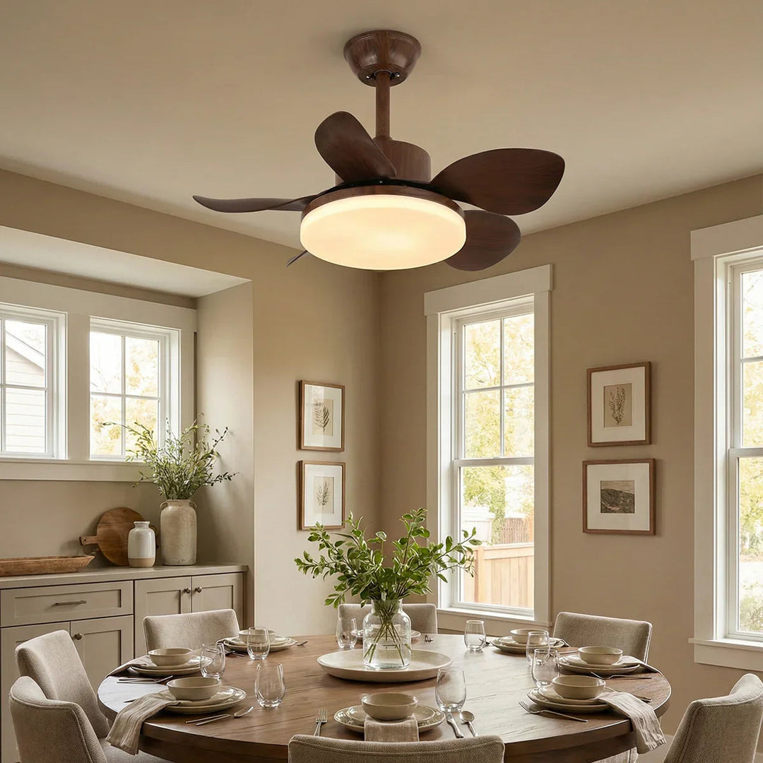 Modern Minimalist Walnut Ceiling Fan Light