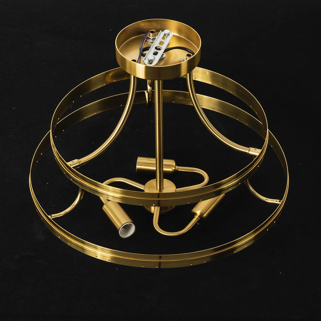 Modern Tiered Green Glass Chandelier