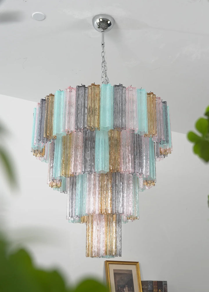 Multi Layered Stained Glass Chandelier - view 15 | Woorglamp