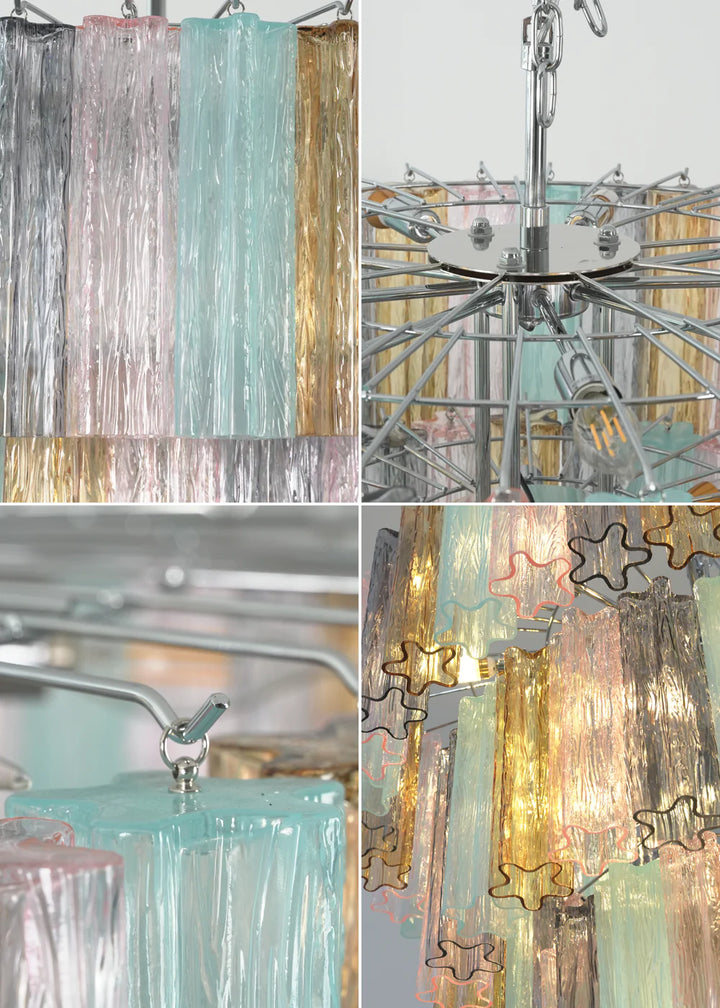 Multi Layered Stained Glass Chandelier - view 13 | Woorglamp