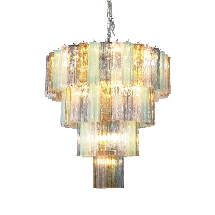 Multi Layered Stained Glass Chandelier - view 21 | Woorglamp