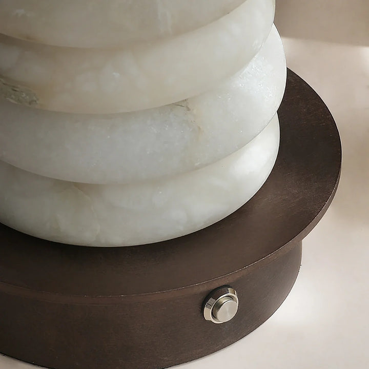 Multi-Tiered Alabaster Table Lamp - view 12 | Woorglamp
