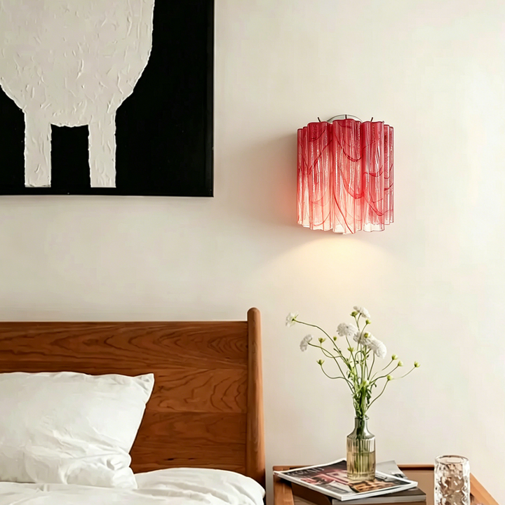 Murano Glass Tube Wall Lamp - view 2 | Woorglamp