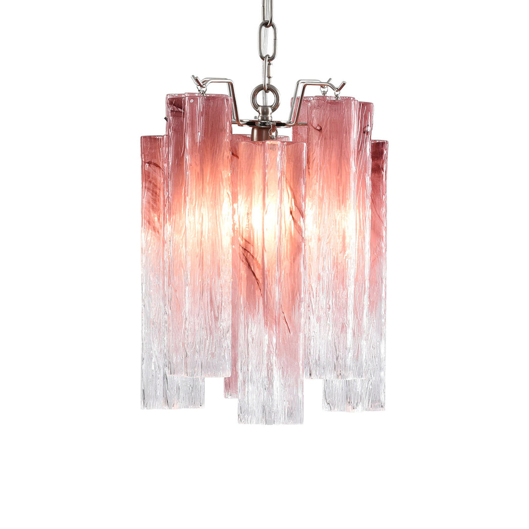 Murano Tubes Glass Chandelier presenting classic art deco decorative style