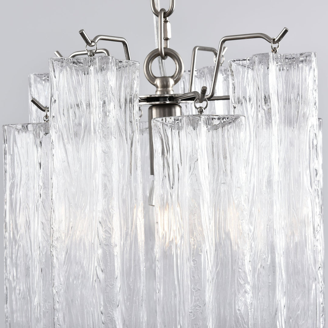 Medium size Murano Tubes Glass Chandelier suitable for regular living dining room