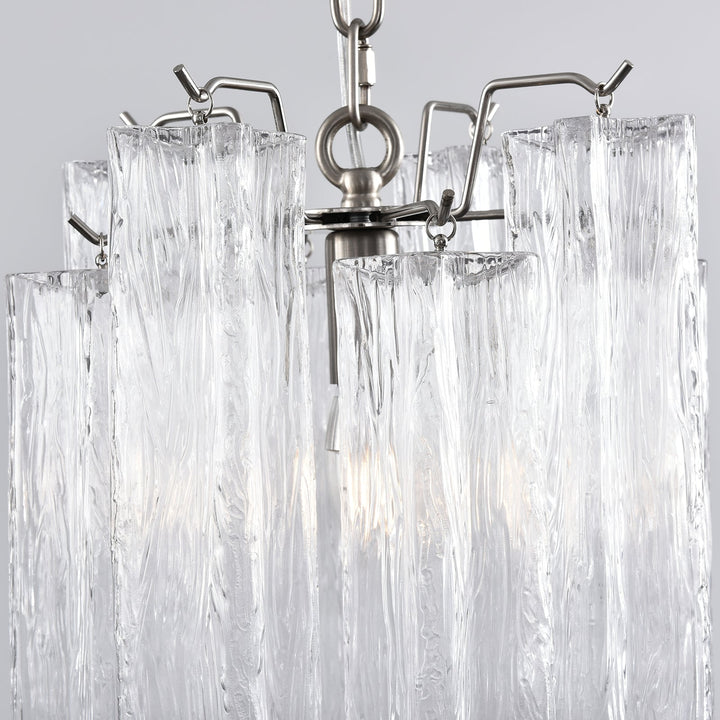 Medium size Murano Tubes Glass Chandelier suitable for regular living dining room