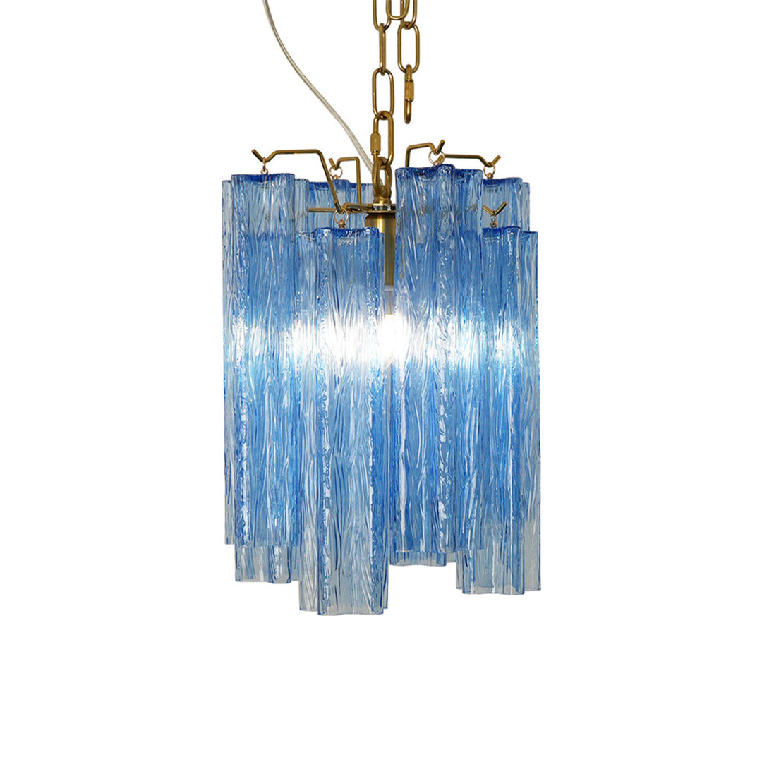 Murano Tubes Glass Chandelier matched with large window natural light interior
