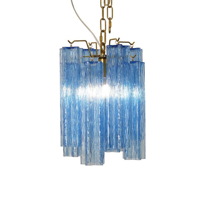 Murano Tubes Glass Chandelier matched with large window natural light interior