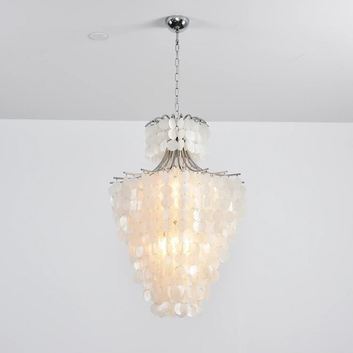 Natural Capiz Shell Tiered Chandelier