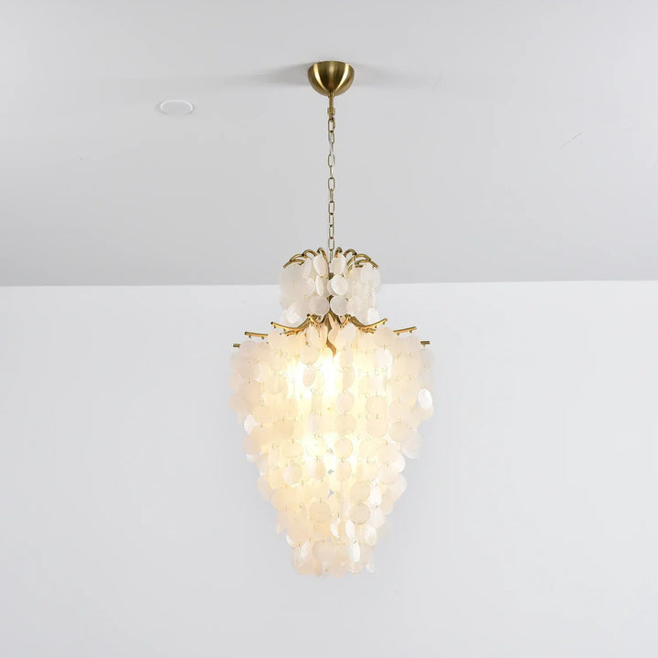Natural Capiz Shell Tiered Chandelier