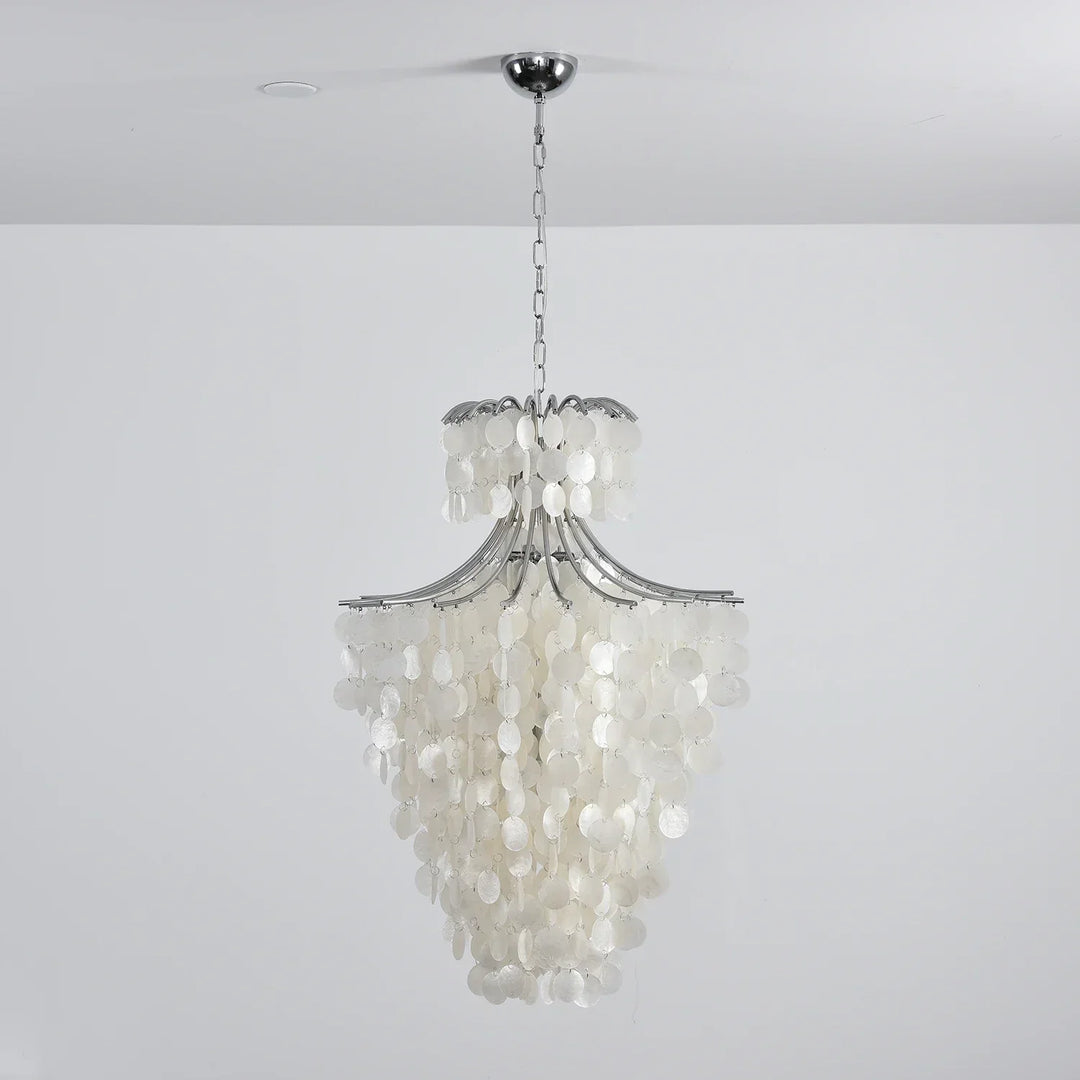 Natural Capiz Shell Tiered Chandelier