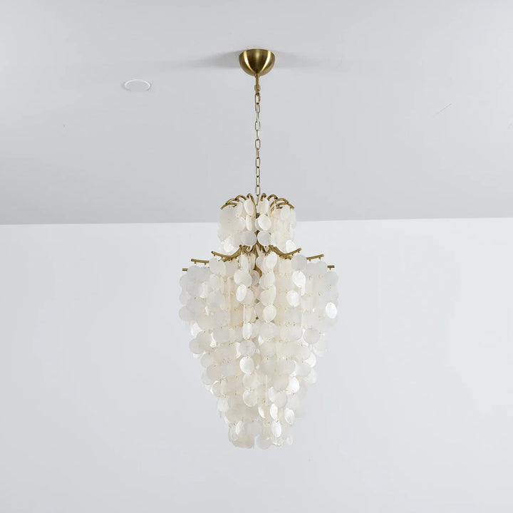 Natural Capiz Shell Tiered Chandelier