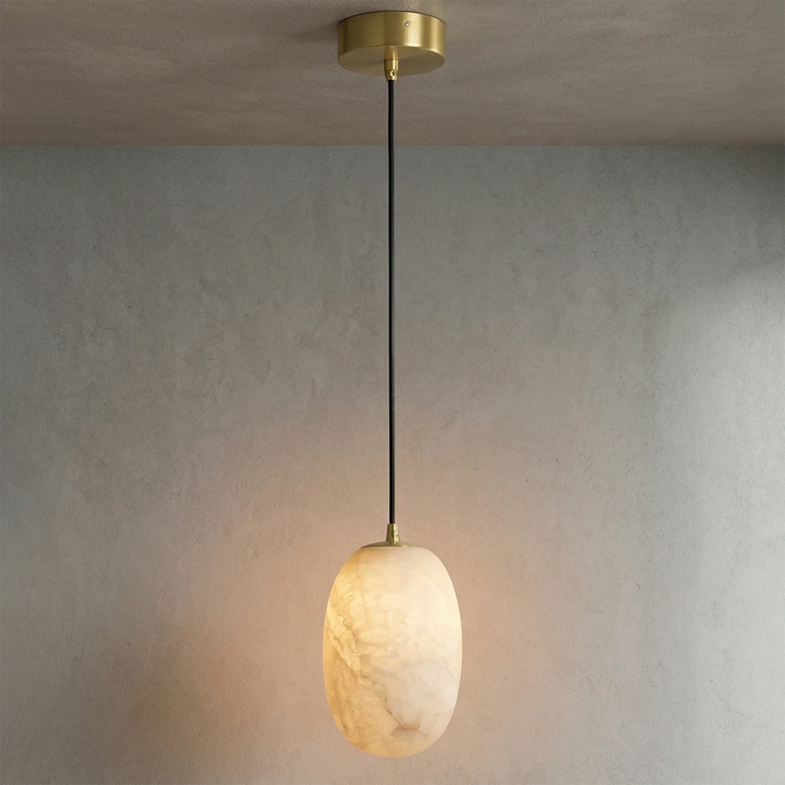 Oval Alabaster Pendant Light - view 20 | Woorglamp