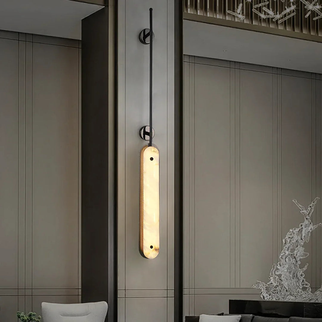 Oval Lysandra Alabaster Wall Sconce