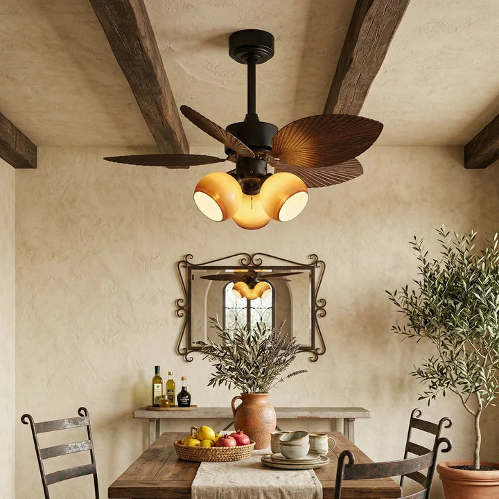 Palm Leaf Tropiluxe Ceiling Fan Light - view 2 | Woorglamp