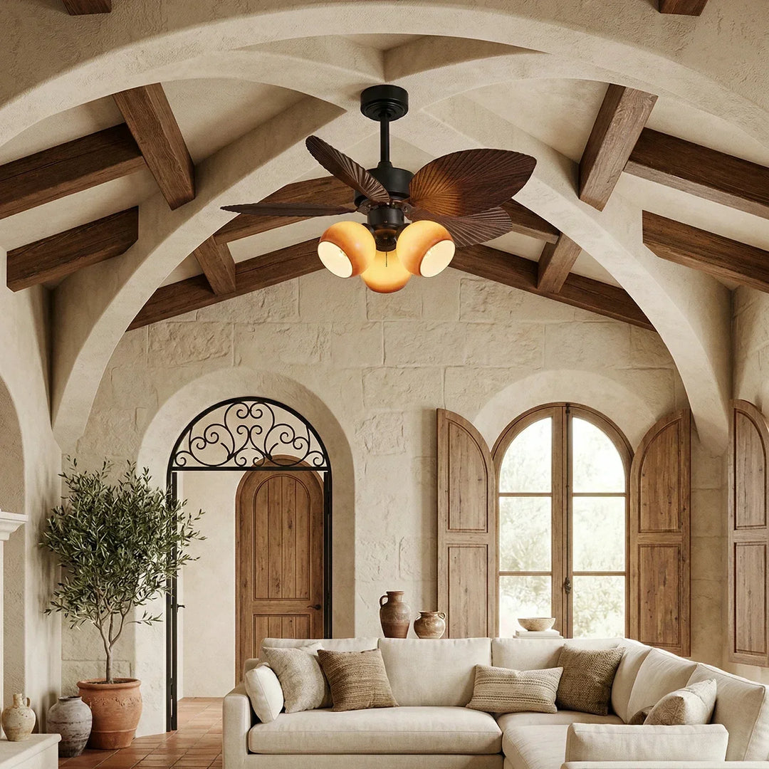 Palm Leaf Tropiluxe Ceiling Fan Light - view 6 | Woorglamp