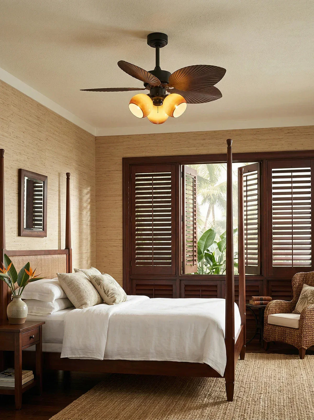 Palm Leaf Tropiluxe Ceiling Fan Light - view 12 | Woorglamp