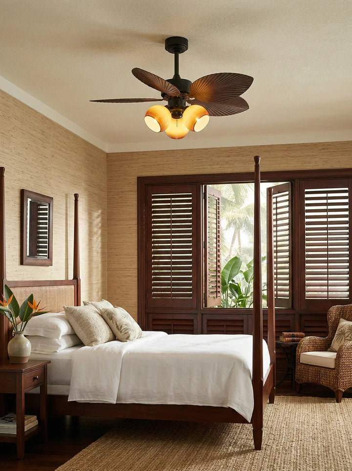 Palm Leaf Tropiluxe Ceiling Fan Light - view 12 | Woorglamp