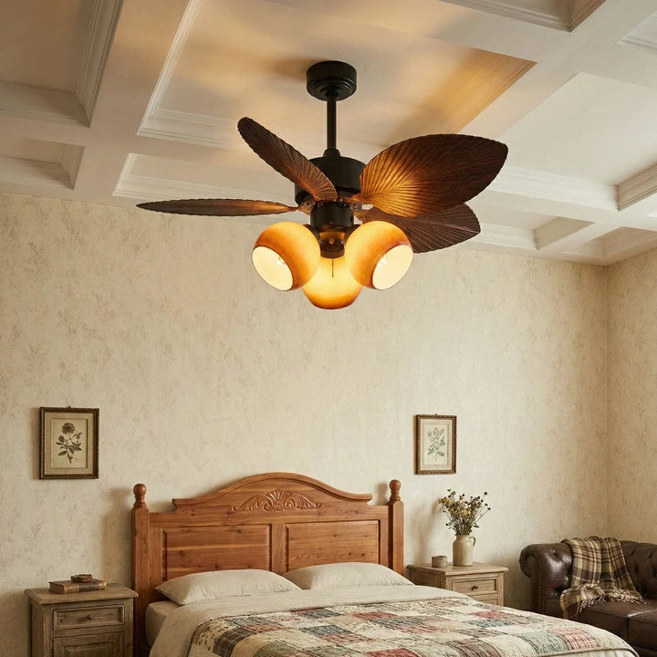 Palm Leaf Tropiluxe Ceiling Fan Light - view 5 | Woorglamp