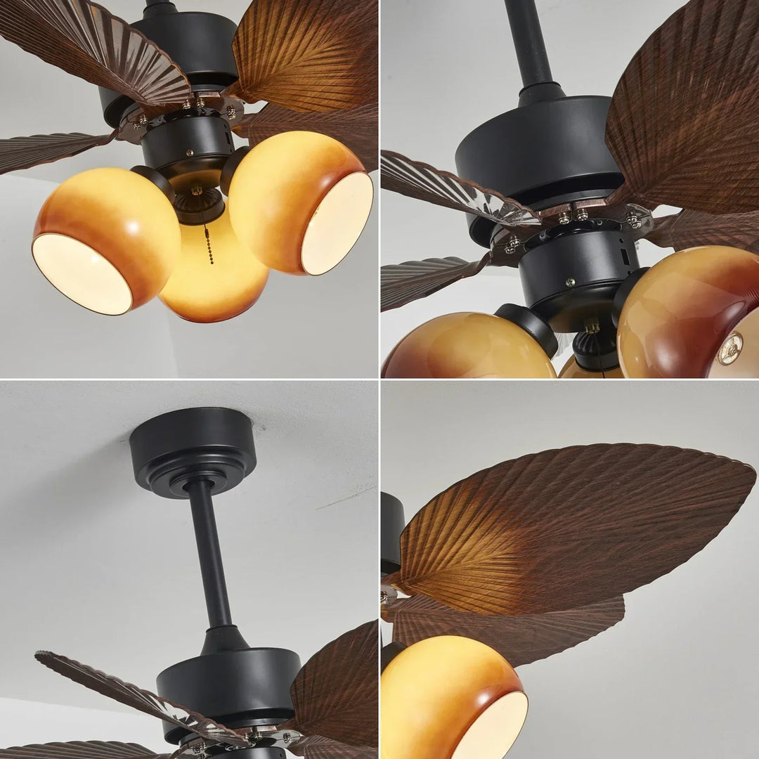 Palm Leaf Tropiluxe Ceiling Fan Light - view 13 | Woorglamp
