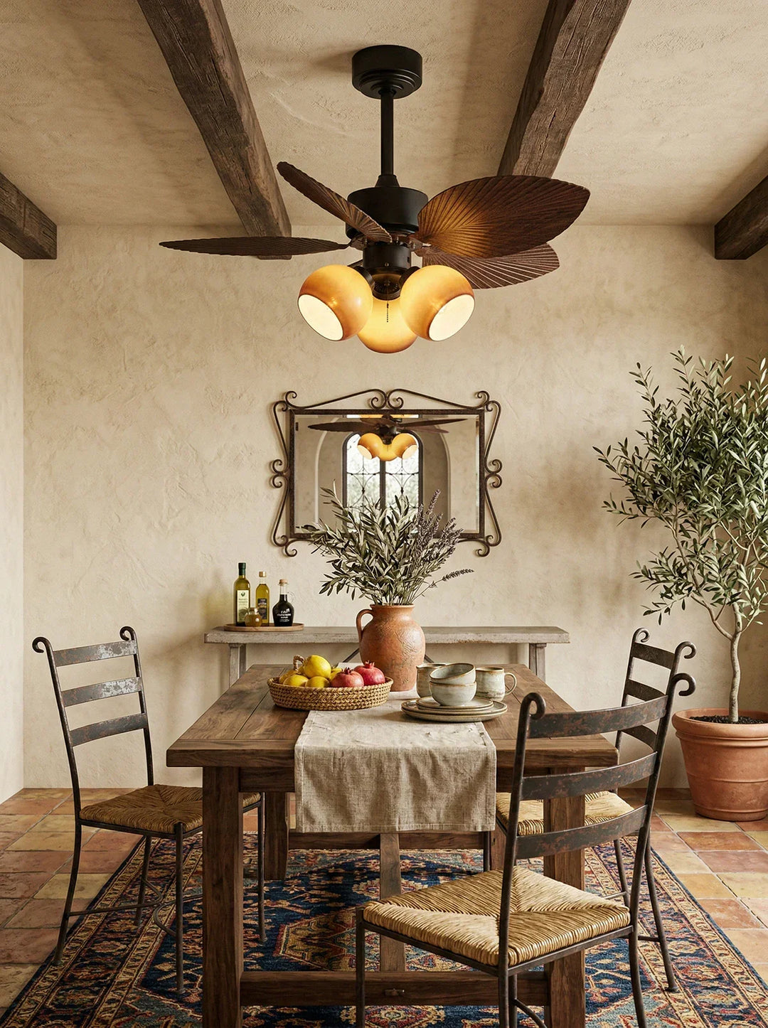 Palm Leaf Tropiluxe Ceiling Fan Light - view 11 | Woorglamp