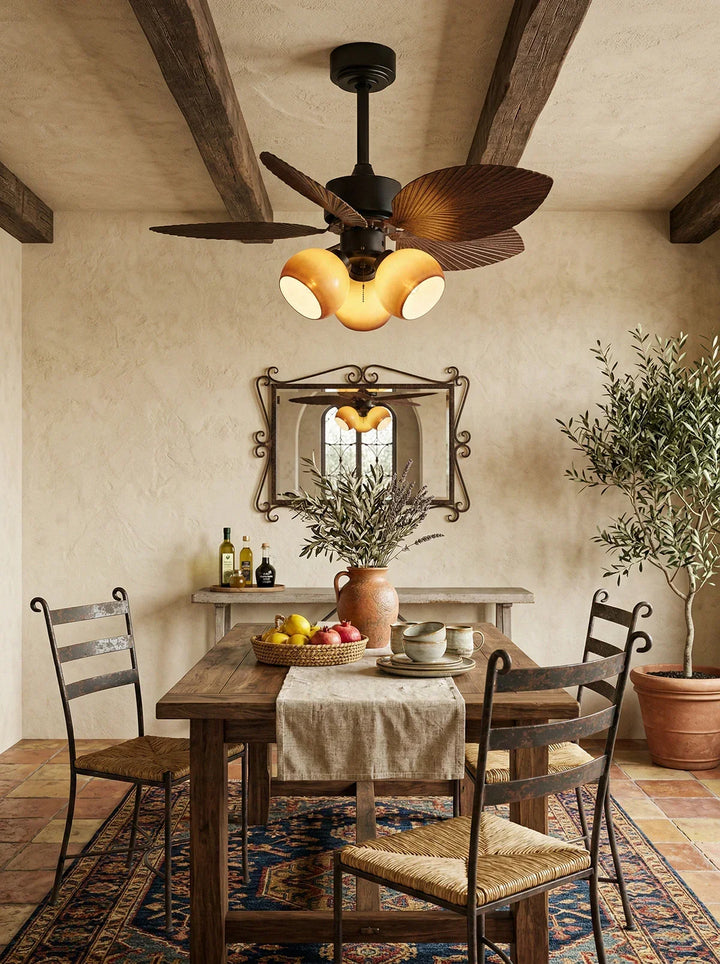 Palm Leaf Tropiluxe Ceiling Fan Light - view 11 | Woorglamp