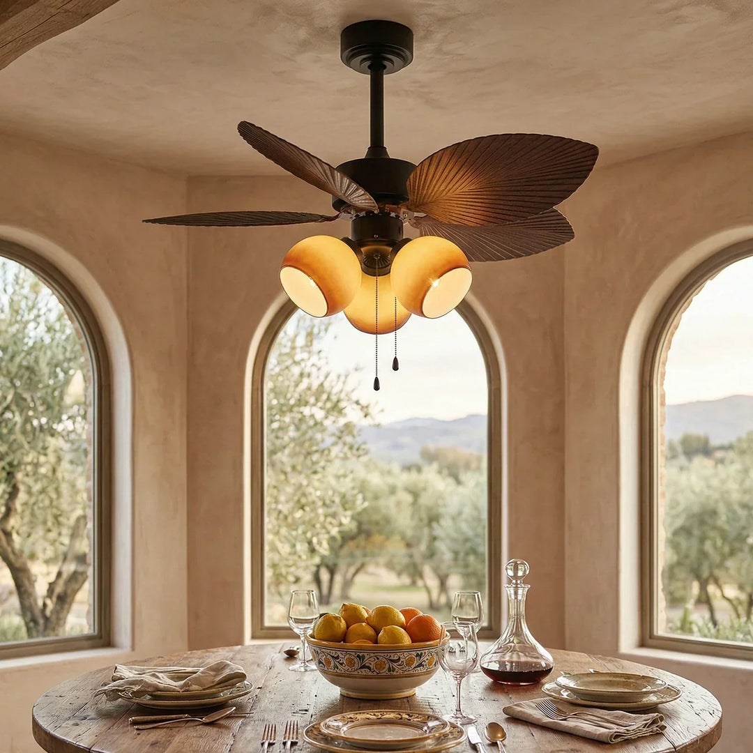 Palm Leaf Tropiluxe Ceiling Fan Light - view 9 | Woorglamp