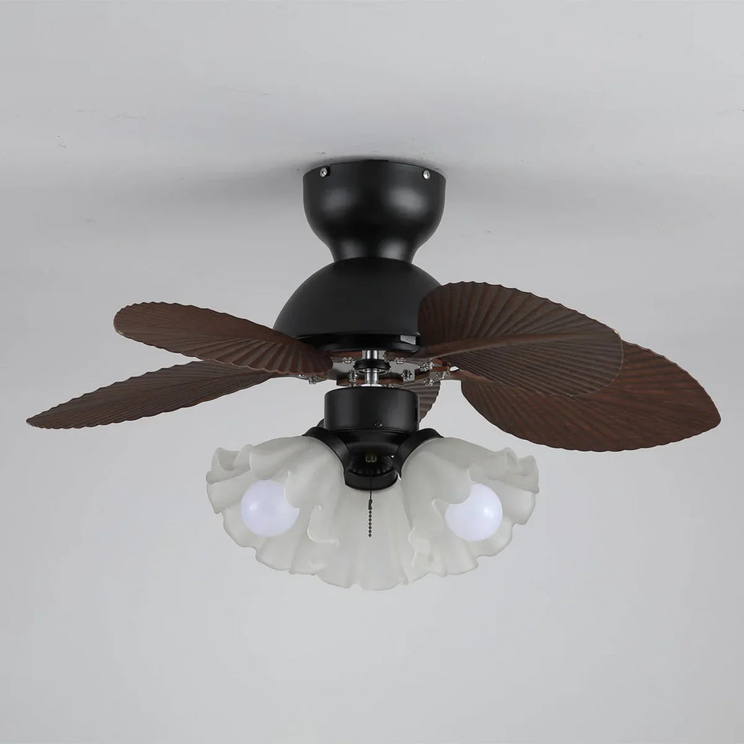 Palm Leaves Flower Shape Ceiling Fan Light