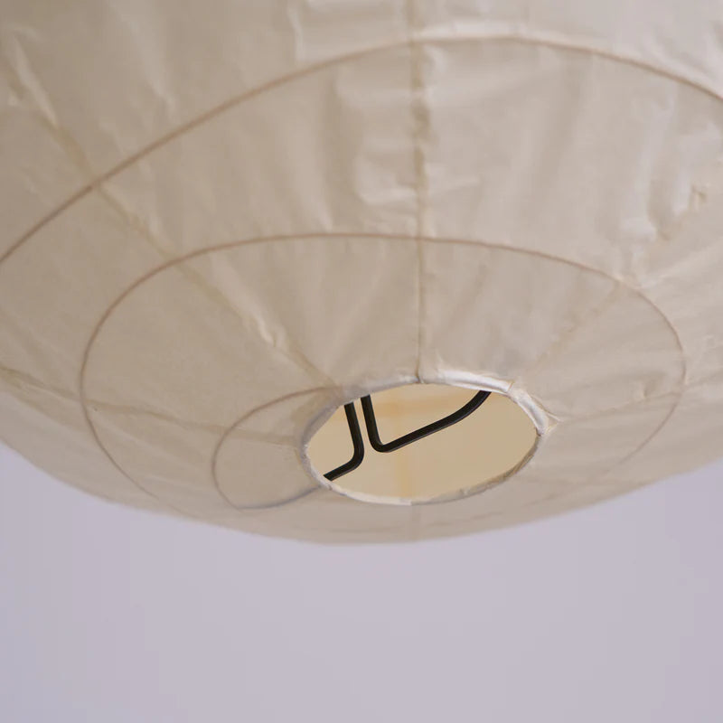 Close-up of the inner fitting and hardware at the top of the paper shade