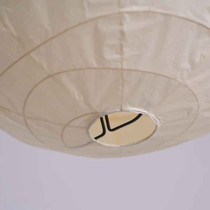 Close-up of the inner fitting and hardware at the top of the paper shade