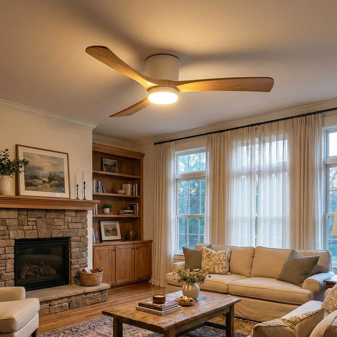 Propeller Style Wooden Ceiling Fan Light