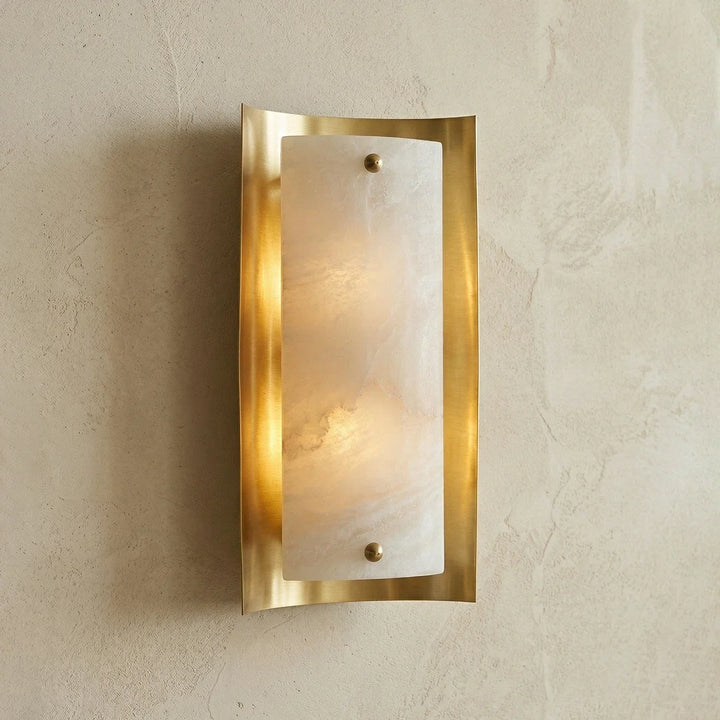 Rectangular Calviero Snowflake Stone Wall Lamp