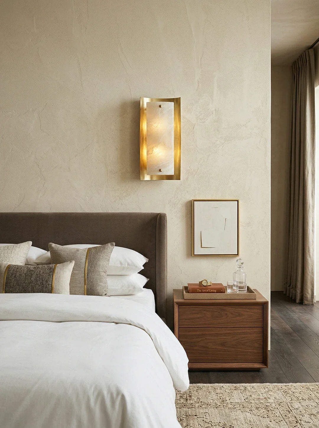 Rectangular Calviero Snowflake Stone Wall Lamp